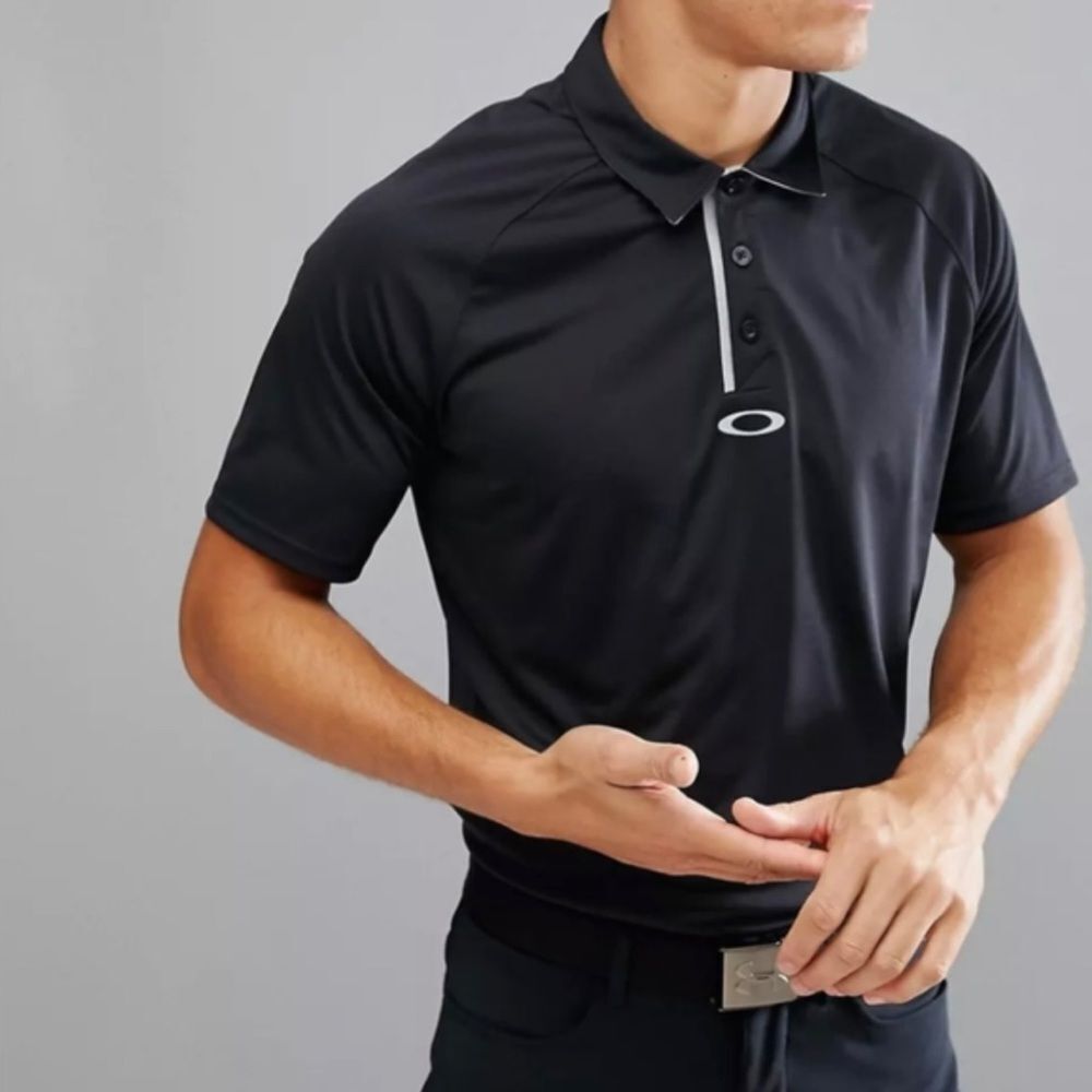 Oakley Men's Black Polo Shirt; Size Medium, Regular Fit; NWOT
